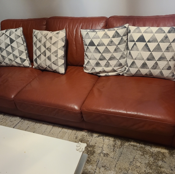 Real Leather Sofa - Picture 1 of 4